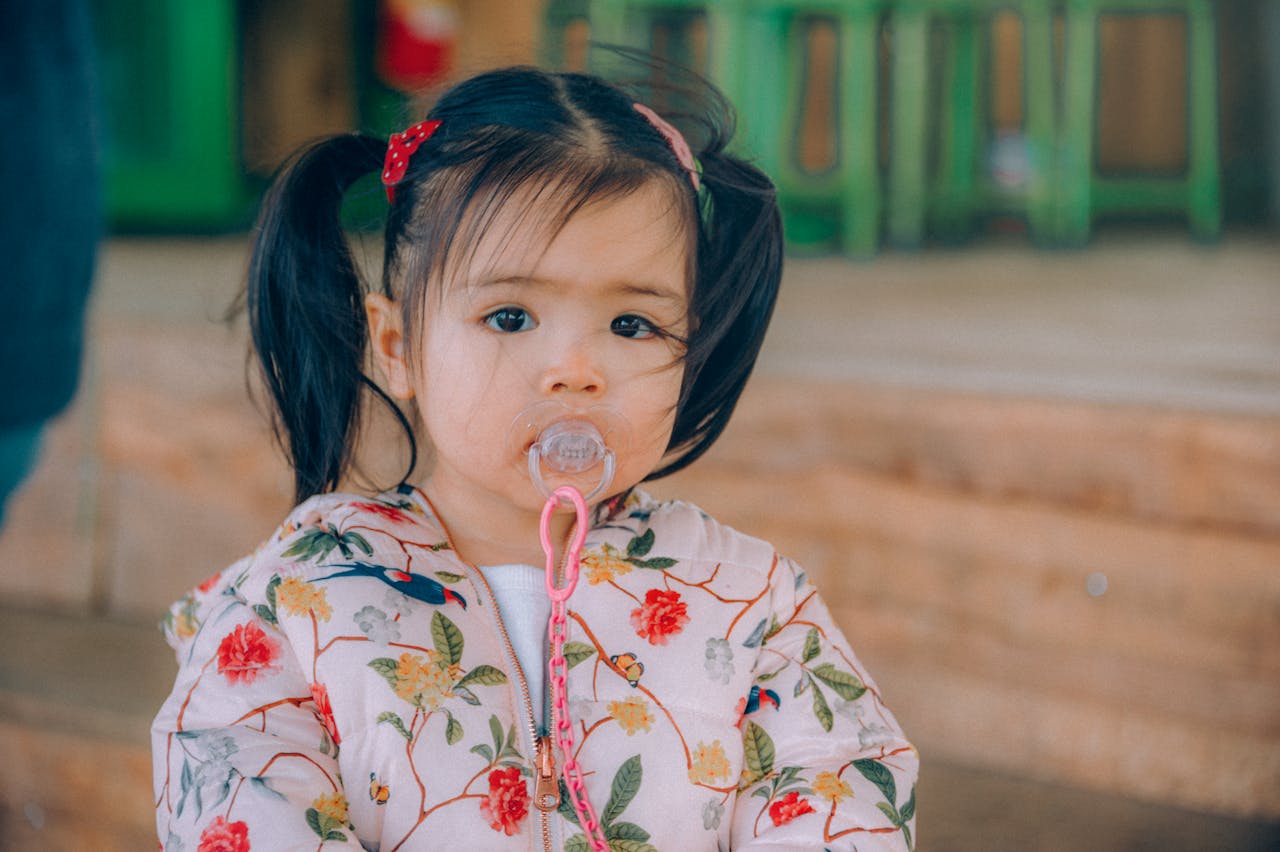 girl in pigtails